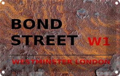 Produktbild von vianmo Blechschild 12x18 cm Bond Street W1 Abenteuer Reisen England Urlaub