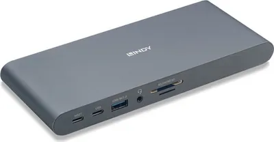 Zdjęcie produktu dla Lindy 43349, Przewodowa, USB 3.2 Gen 1 (3.1 Gen 1) Type-C, 100 W, 10,100,1000 Mbit/s, Srebrny, MicroSD (TransFlash), SD