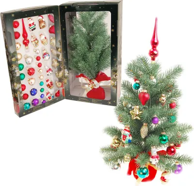 Produktbild von Krebs Glas Lauscha Mini Weihnachtsbaum - ein kleiner festlicher Baum zum selbst Beschmücken - 45cm Baumhöhe - 10361