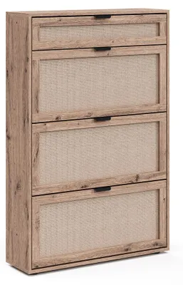 Image de Benne à chaussures Vicco Elven Chêne 80x122cm avec 3 casiers basculants et 1 tiroir, Model 59357