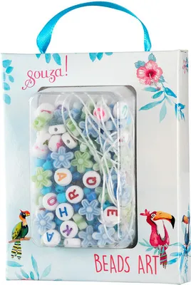 Produktbild von Souza Geschenkset Perlenfädeln ABC blau