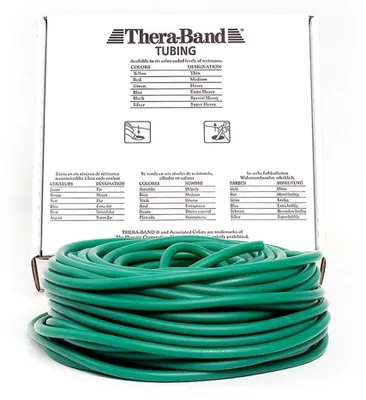 Produktbild von TheraBand Tubing Rolle 30,50 m – Original Trainingsschlauch für Therapie, Fitness & Rehabilitation stark/grün