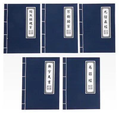 Produktbild von 5er Set Vintage Notizbücher im Retro Wuxia Stil mit leeren Kraftpapierseiten für chinesisches Cosplay