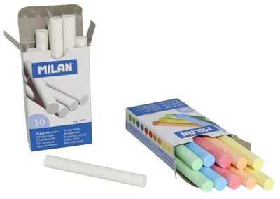 Obrázok produktu pre krieda na tabuľu 8 cm biela/farebná 2 x 10 kusov