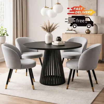 Produktbild von Runder Esstisch Viero Schwarz 90 cm – moderne Eleganz für Ihr Zuhause