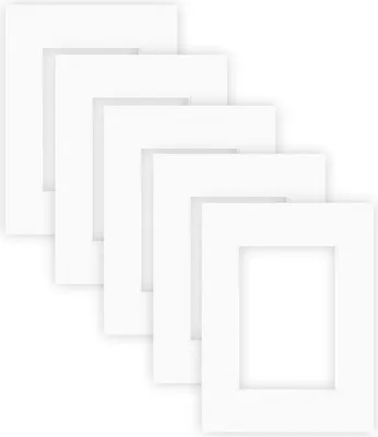 Image de nielsen Conservation Passepartout 1,5 mm, set de 5, format extérieur 18x24 cm pour format d'image 10x15 cm, blanc polaire avec structure