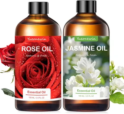 Produktbild von Ätherische Öle Set, Jasmin und Rosenöl 2 x 100 ml, für Diffuser