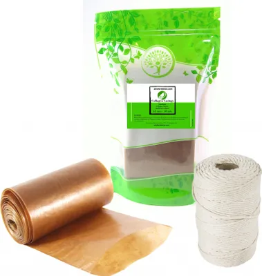 Produktbild von Kunstdarm 65mm / 10mts + Wurstgarn 80m, Metzger Kollagenhülle, Küchengarn, Rohwurstdarm