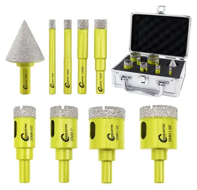 Obrázek produktu pro Sada diamantových vrtáků pro vrtání dlaždic, 9 kusů
