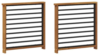 Produktbild von vidaXL Armlehne 2 pcs Natur 60 x 6 x 61 cm Massivholz Akazie