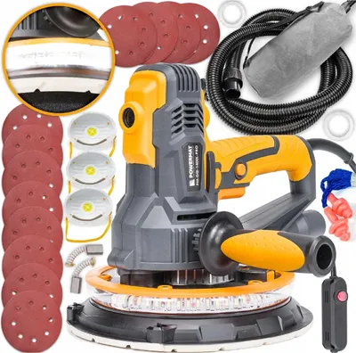 Produktbild von POWERMAT LED Gipsschleifer Deckenschleifer Wandschleifer 1400W 2300U/min Trockenbauschleifer 190mm