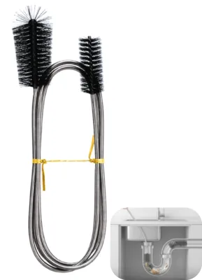 Rohrreinigungsspirale 155 cm, flexibel, doppelköpfig, Edelstahl