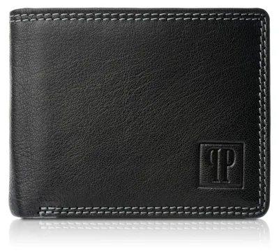 Produktbild von Herrengeldbörse aus schwarzem Leder mit RFID-Schutz Paolo Peruzzi T-68-BL