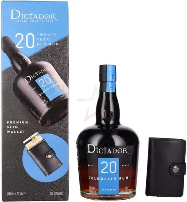 Produktbild von Dictador 20 Years Old ICON RESERVE Colombian Rum mit Geldbörse 40.0 % 0,70 lt.