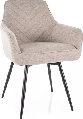 Produktbild von ADONIRA Polsterstuhl für Esszimmer - hellbeige/schwarz