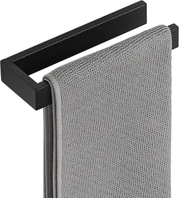 Produktbild von Handtuchhalter & -haken SAYAYO Selbstklebender Handtuchhalter, Wandmontage, 20 cm schwarzer Handtuchhalter, SUS304, Edelstahl, selbstklebender Handtuc