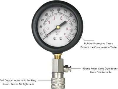 Obrázok produktu pre Tester benzínového motora Auto Benzínový motor Valec Automobilový tlakomer Tester Automobilová testovacia súprava 0-300psi s puzdrom