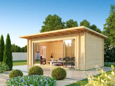Produktbild von Fjordholz Gartenhaus Modell Starla 70 E Premium