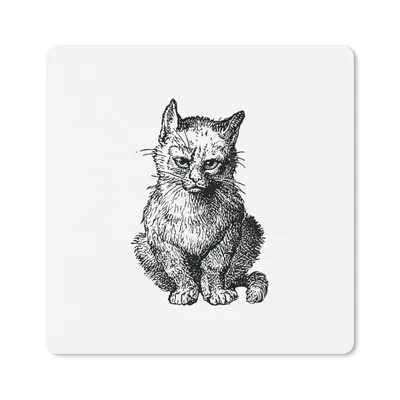 Produktbild von MuchoWow® Mauspad Mousepad Retro - Katze - Tiere 30x30 cm - Mousepads - Maus Mat - Pad - Mausunterlage - Gaming