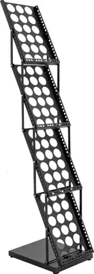 Zdjęcie produktu dla Stojak na broszury - A4 4 poziomy - Składany - Stojak na czasopisma - Na targi i wystawy - 36x27x132 cm - Czarny