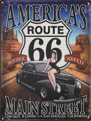 Produktbild von Moritz Blechschild 25 x 33 cm Americans Route 66 Main Street Deko Metallschild Retro Vintage Retro Sprüche lustig