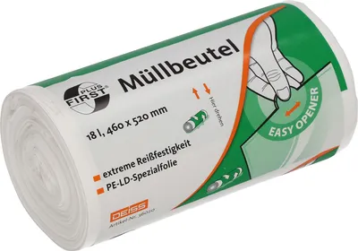 Produktbild von Neutralware Müllsack 46 x 52 cm (B x H) 16µm 18l Polyethylen weiß 50 St./Pack.