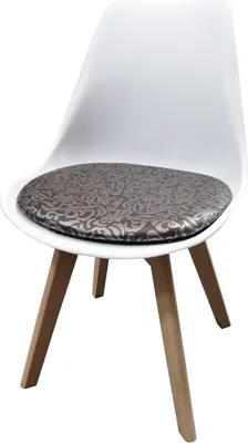Produktbild von Esszimmerstuhl Weiß mit Kunstledersitz Atlanta Braun mit Ornament