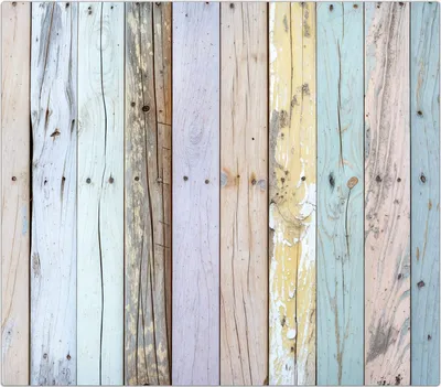 Produktbild von Spritzschutz Herdabdeckplatte Schneidebrett aus Glas Bunte Holzplanken 1-Teilig (60x52cm)