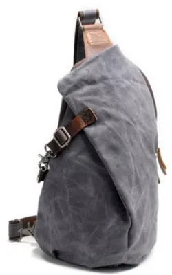Produktbild von Gewaxte Canvas-Rucksack mit Schultergurt, Tagesrucksack in Grau