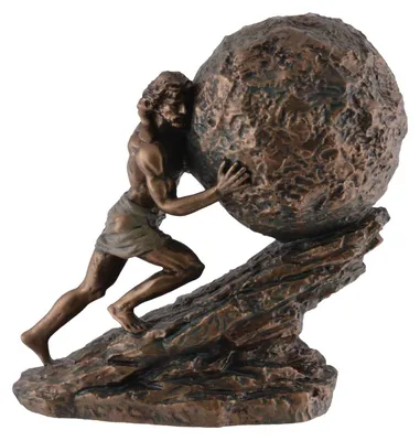 Produktbild von Sisyphus Figur Miniatur, griechische Mythologie handbemalt von Veronese Deko