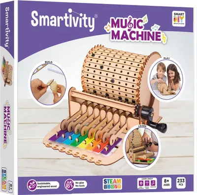 Zdjęcie produktu dla Zestaw Smartivity Music Machine, gra dla dzieci, zabawka muzyczna, pozytywka, od 8 lat, drewno, STY 301