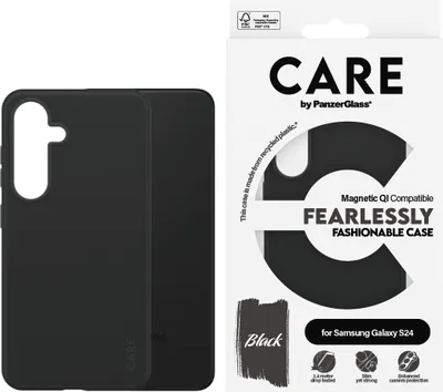 Produktbild von PanzerGlass CARE™ by ® Case Schwarz m. Qi Compatible Samsung Galaxy S24, Cover, Samsung, Samsung - Galaxy S24, Schwarz