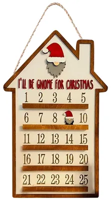 Holz-Adventskalender, Weihnachtsmann, 25 Tage Countdown, 30x19 cm