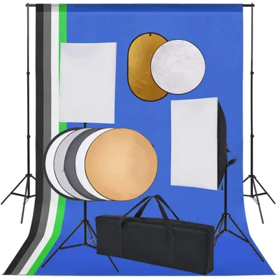 Obrázek produktu pro Foto studio set se softboxy, fotopozadím a odraznou deskou