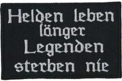 Produktbild von Aufnäher Patches Helden leben länger Gr. 9,5 x 6 cm 01614