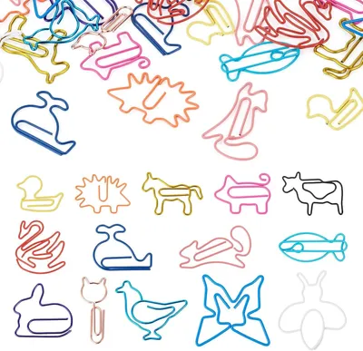 Imagen del producto de Clips metálicos en 14 formas diferentes, 42 unidades, para oficina y escuela