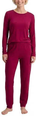 Image de Bamboo Basics pyjama pantolon long burgundy femme