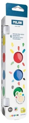 Imagen del producto de Pintura para dedos, color azul, blanco y multicolor, de 150 ml