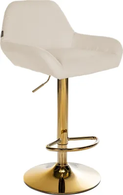 Produktbild von CLP Barhocker Braga Stoffbezug mit Goldgestell, höhenverstellbar und drehbar creme