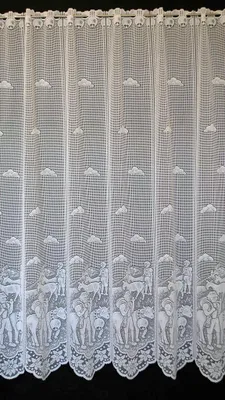 Produktbild von Gardinen Kranzusch Scheibengardine Kühe u. Alphirte 120x38 cm H/B Weiß Bistrogardine Vorhang Küche 1er Pack