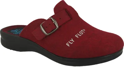 Produktbild von Fly Flot Damen Hausschuhe Pantoffeln Pantoletten Wollfilz, Größe:40 EU, Farbe:Rot
