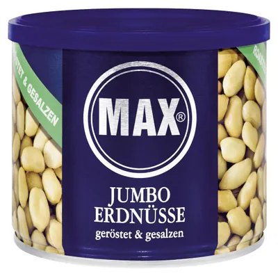 Zdjęcie produktu dla MAX Jumbo, orzeszki ziemne prażone i solone, opakowanie 300g