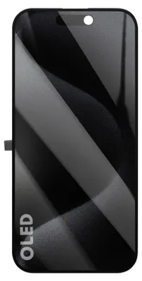 Produktbild von Clappio, Hard OLED Display für iPhone 15 Pro mit Flexkabel & Platte vormontiert, Schwarz