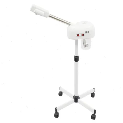 Produktbild von Gesichtsdampfer - 2-in-1 Ozon Gesichtssauna - Heißer Dampf 800 W - Höhenverstellbarer Standfuß 112–132 cm mit Rollen - 750 ml Wassertank - EU Stecker 220 V - Weiß
