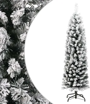 Produktbild von Künstlicher Weihnachtsbaum Schlank mit Schnee Grün 120 cm PVC 329257