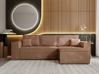 Produktbild von GrainGold 4-Sitzer Ecksofa Prato XL - gepolstertes Ecksofa L mit Schlaffunktion und Bettkasten - Braun (Top 29)