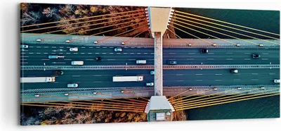 Produktbild von Bild auf Leinwand - Leinwandbild - Einteilig - Brücke Siekierkowski Warschau - 100x40cm - Wand Bild - Wanddeko - Wandbilder - Leinwanddruck - Bilder - Wanddekoration - Leinwand bilder - AB100x40-4663