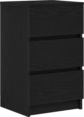 Immagine prodotto di Comodino con 3 Cassetti Nero 39x35x65 cm