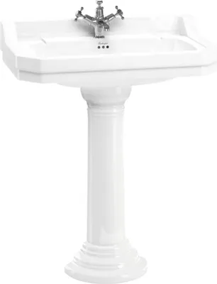 Produktbild von Casa Padrino Luxus Porzellan Waschbecken mit Sockel 80 x 51 x H. 95 cm - Luxus Kollektion