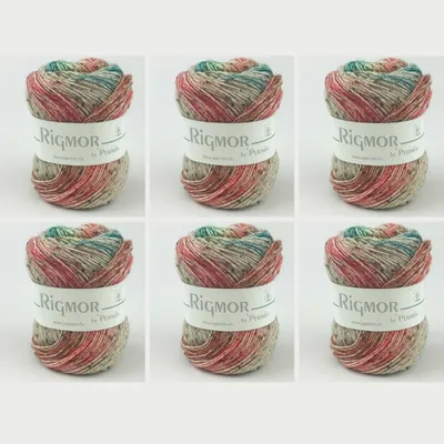 Image de 6 pelotes de Rigmor by Permin – 100 % laine superwash (24 verts/rouges)